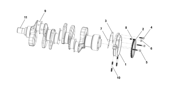 Engine Group - Crankshaft Diagram and Parts List for 076830-04  Briggs and Stratton Generator
